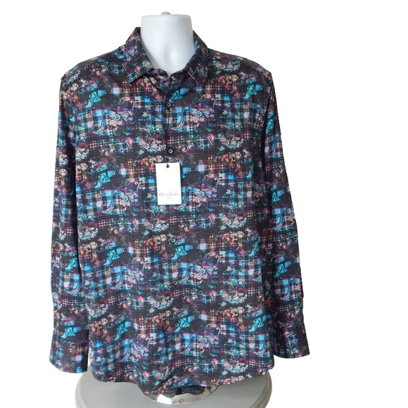 Robert Graham WAGNER Men’s Button Front Long Sleeve Shirt Multicolor Size XL NWT - Picture 1 of 14